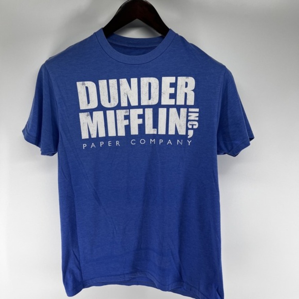 Dunder‎ Mifflin T-shirt Blue Size: Medium